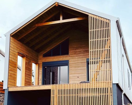 Avant d'une Tiny House en bois - Chalet - CBHC